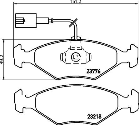 HELLA PAGID 8DB 355 008-811 - Комплект спирачно феродо, дискови спирачки vvparts.bg