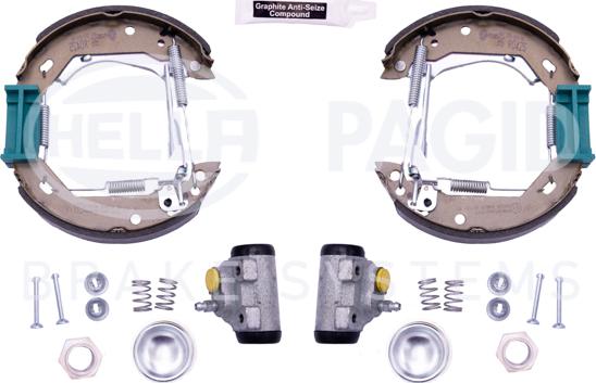 HELLA PAGID 8DB 355 003-961 - Комплект спирачна челюст vvparts.bg