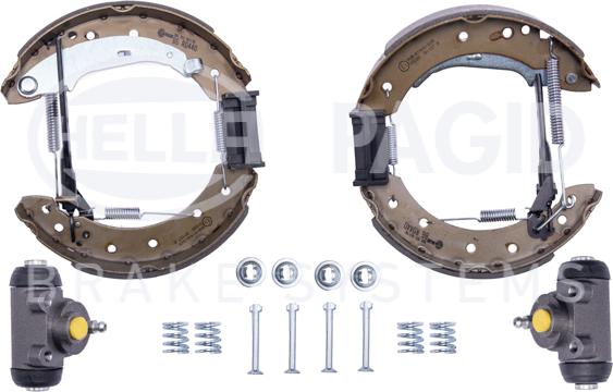 HELLA PAGID 8DB 355 003-981 - Комплект спирачна челюст vvparts.bg