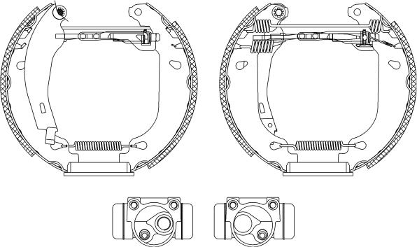 HELLA PAGID 8DB 355 003-861 - Комплект спирачна челюст vvparts.bg