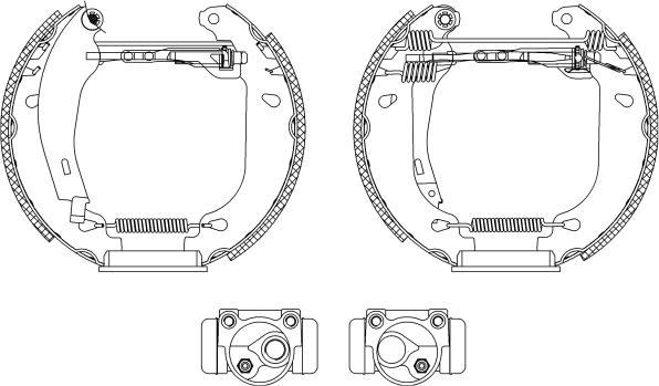 HELLA PAGID 8DB 355 003-811 - Комплект спирачна челюст vvparts.bg