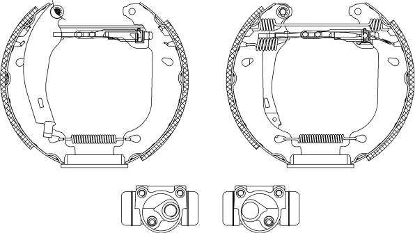 HELLA PAGID 8DB 355 003-701 - Комплект спирачна челюст vvparts.bg