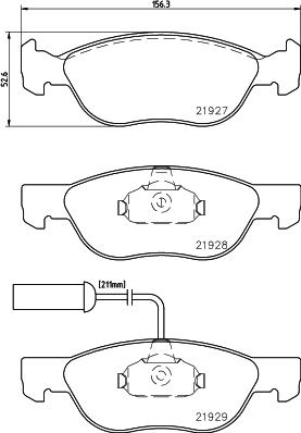 HELLA PAGID 8DB 355 007-901 - Комплект спирачно феродо, дискови спирачки vvparts.bg