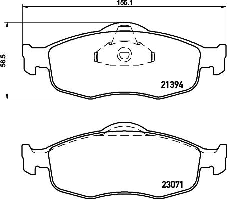 HELLA PAGID 8DB 355 007-641 - Комплект спирачно феродо, дискови спирачки vvparts.bg