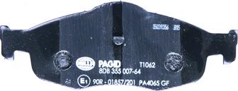 HELLA PAGID 8DB 355 007-641 - Комплект спирачно феродо, дискови спирачки vvparts.bg