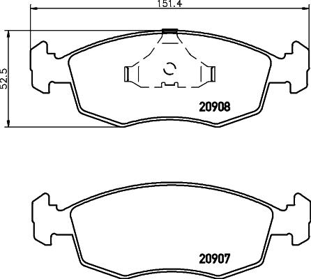 HELLA PAGID 8DB 355 007-331 - Комплект спирачно феродо, дискови спирачки vvparts.bg