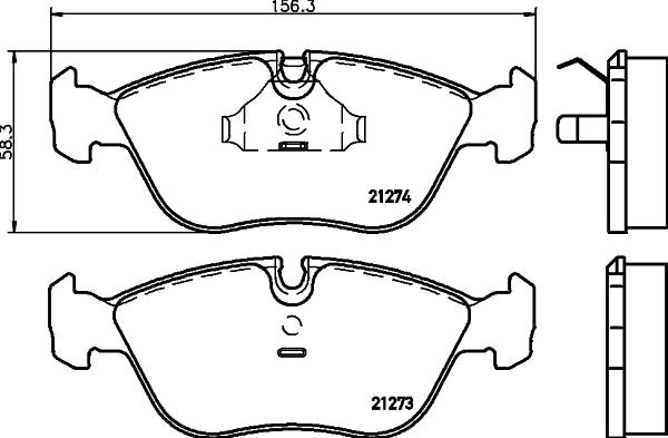 HELLA PAGID 8DB 355 007-721 - Комплект спирачно феродо, дискови спирачки vvparts.bg