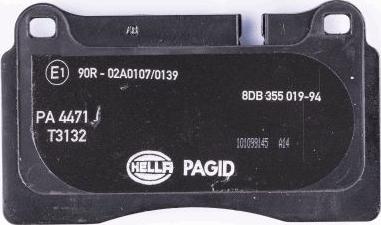 HELLA PAGID 8DB 355 019-941 - Комплект спирачно феродо, дискови спирачки vvparts.bg