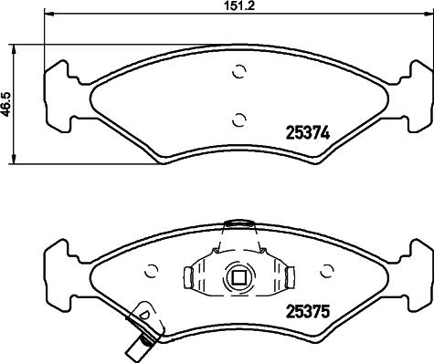 HELLA PAGID 8DB 355 019-891 - Комплект спирачно феродо, дискови спирачки vvparts.bg