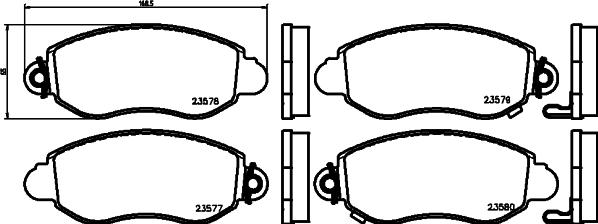 HELLA PAGID 8DB 355 019-361 - Комплект спирачно феродо, дискови спирачки vvparts.bg