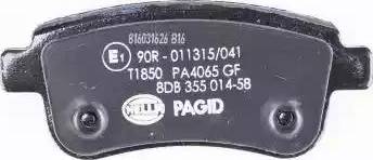 HELLA PAGID 8DB 355 014-581 - Комплект спирачно феродо, дискови спирачки vvparts.bg