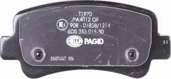 HELLA PAGID 8DB 355 015-301 - Комплект спирачно феродо, дискови спирачки vvparts.bg