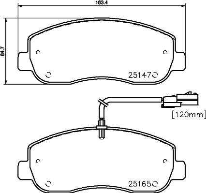 HELLA PAGID 8DB 355 015-291 - Комплект спирачно феродо, дискови спирачки vvparts.bg