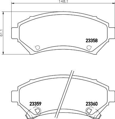 HELLA PAGID 8DB 355 016-951 - Комплект спирачно феродо, дискови спирачки vvparts.bg