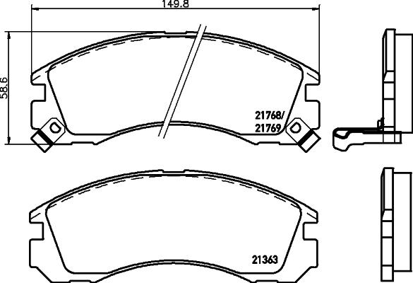 Japanparts JPA-599 - Комплект спирачно феродо, дискови спирачки vvparts.bg