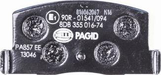 HELLA PAGID 8DB 355 016-741 - Комплект спирачно феродо, дискови спирачки vvparts.bg