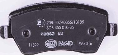 HELLA PAGID 8DB 355 010-851 - Комплект спирачно феродо, дискови спирачки vvparts.bg