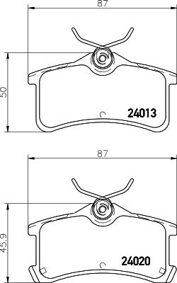 HELLA PAGID 8DB 355 011-511 - Комплект спирачно феродо, дискови спирачки vvparts.bg