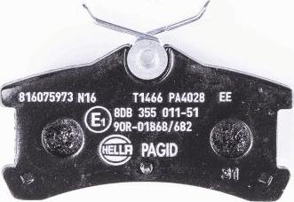 HELLA PAGID 8DB 355 011-511 - Комплект спирачно феродо, дискови спирачки vvparts.bg