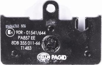 HELLA PAGID 8DB 355 011-661 - Комплект спирачно феродо, дискови спирачки vvparts.bg