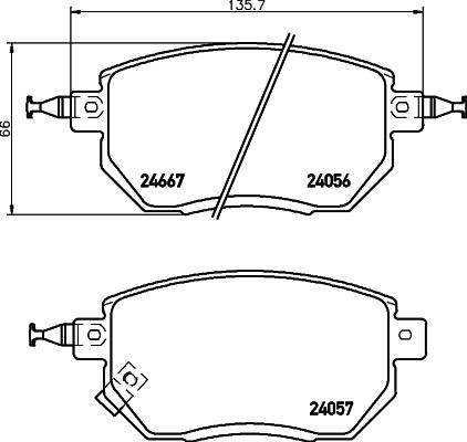 HELLA PAGID 8DB 355 011-101 - Комплект спирачно феродо, дискови спирачки vvparts.bg