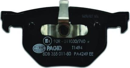 HELLA PAGID 8DB 355 011-801 - Комплект спирачно феродо, дискови спирачки vvparts.bg