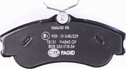 HELLA PAGID 8DB 355 018-541 - Комплект спирачно феродо, дискови спирачки vvparts.bg