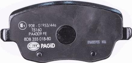HELLA PAGID 8DB 355 018-801 - Комплект спирачно феродо, дискови спирачки vvparts.bg