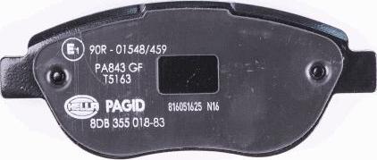 HELLA PAGID 8DB 355 018-831 - Комплект спирачно феродо, дискови спирачки vvparts.bg