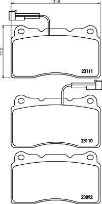 HELLA PAGID 8DB 355 018-361 - Комплект спирачно феродо, дискови спирачки vvparts.bg