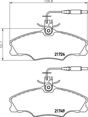 HELLA PAGID 8DB 355 018-201 - Комплект спирачно феродо, дискови спирачки vvparts.bg