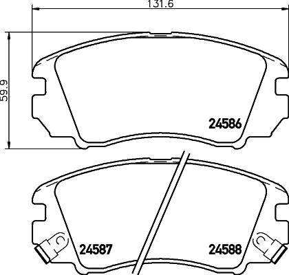 HELLA PAGID 8DB 355 013-521 - Комплект спирачно феродо, дискови спирачки vvparts.bg