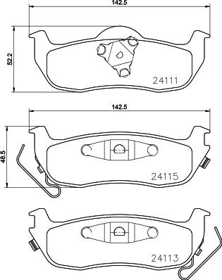 HELLA PAGID 8DB 355 013-681 - Комплект спирачно феродо, дискови спирачки vvparts.bg