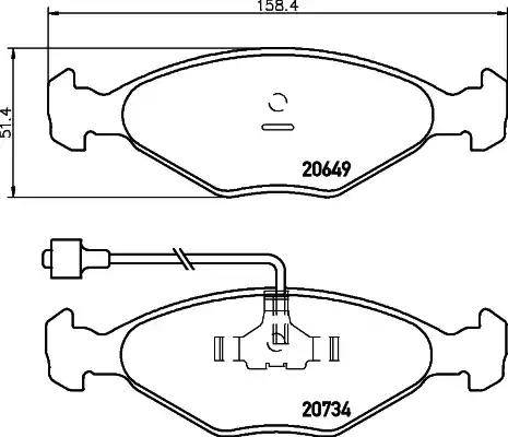 HELLA PAGID 8DB355017411 - Комплект спирачно феродо, дискови спирачки vvparts.bg