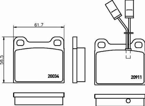 HELLA PAGID 8DB 355 017-531 - Комплект спирачно феродо, дискови спирачки vvparts.bg