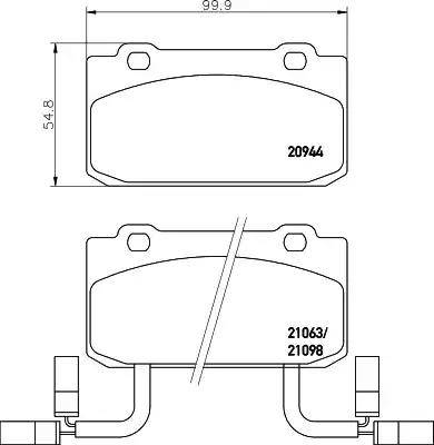 HELLA PAGID 8DB 355 017-571 - Комплект спирачно феродо, дискови спирачки vvparts.bg