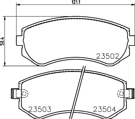 HELLA PAGID 8DB 355 017-201 - Комплект спирачно феродо, дискови спирачки vvparts.bg
