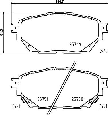 HELLA PAGID 8DB 355 039-471 - Комплект спирачно феродо, дискови спирачки vvparts.bg