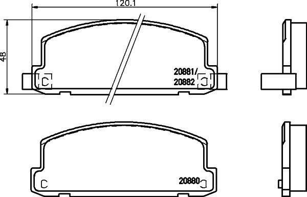 HELLA PAGID 8DB 355 039-581 - Комплект спирачно феродо, дискови спирачки vvparts.bg