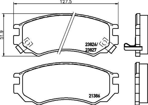 HELLA PAGID 8DB 355 036-601 - Комплект спирачно феродо, дискови спирачки vvparts.bg