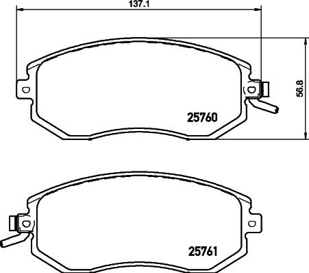 HELLA PAGID 8DB 355 030-331 - Комплект спирачно феродо, дискови спирачки vvparts.bg