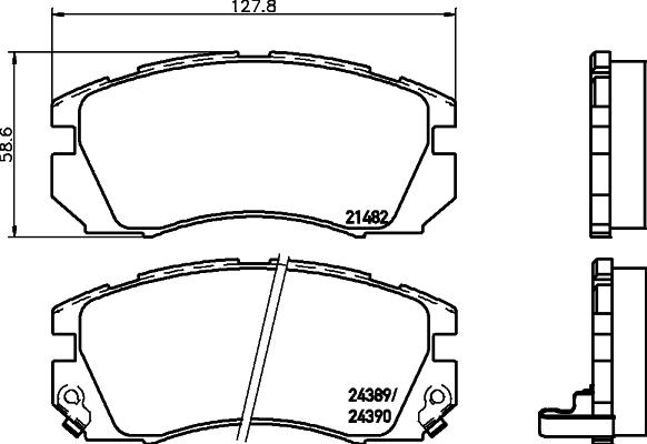 HELLA PAGID 8DB 355 037-271 - Комплект спирачно феродо, дискови спирачки vvparts.bg