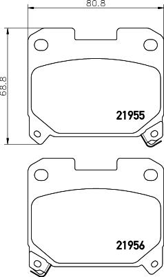 HELLA PAGID 8DB 355 029-001 - Комплект спирачно феродо, дискови спирачки vvparts.bg