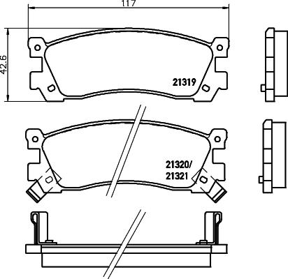 HELLA PAGID 8DB 355 029-891 - Комплект спирачно феродо, дискови спирачки vvparts.bg