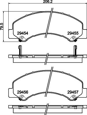 HELLA PAGID 8DB 355 025-801 - Комплект спирачно феродо, дискови спирачки vvparts.bg