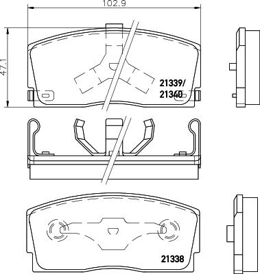 HELLA PAGID 8DB 355 026-911 - Комплект спирачно феродо, дискови спирачки vvparts.bg