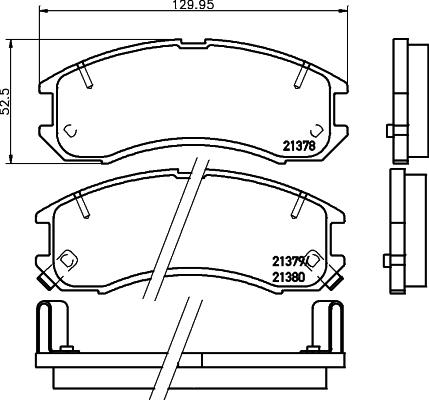 HELLA PAGID 8DB 355 026-981 - Комплект спирачно феродо, дискови спирачки vvparts.bg