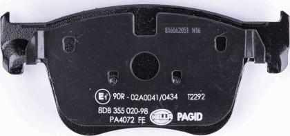 HELLA PAGID 8DB 355 020-981 - Комплект спирачно феродо, дискови спирачки vvparts.bg