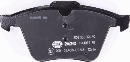 HELLA PAGID 8DB 355 020-921 - Комплект спирачно феродо, дискови спирачки vvparts.bg