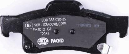 HELLA PAGID 8DB 355 020-351 - Комплект спирачно феродо, дискови спирачки vvparts.bg